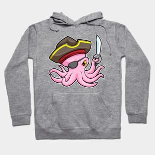 Octopus as Pirate with Saber & Eye patch Hoodie